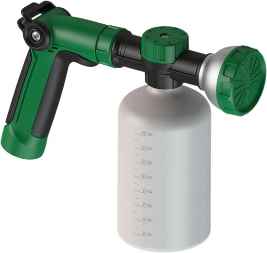 Gartenschlauch-sprühgerät Mit Seifenspender – Gartensprenger-wasserpistole – Pflanzenbewässerung – Integrierter Seifenspender – 500 Ml – Grau