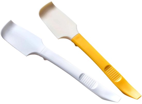 2er-pack Hitzebeständige Silikon-backspatel – Gelb/weiß