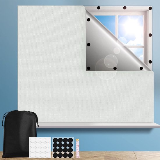 Magnetischer Verdunkelungsvorhang, Kein Bohren Erforderlich, Dachfenster-isoliergewebe – Tragbarer Sonnenschutz Für Fenster, Geeignet Für Kinderzimmer (100 X 145 Cm), Weiß.