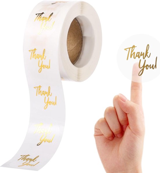 500 Blatt Transparente, Wasserfeste Etikettenrolle „danke“ Für Geschenke Und Schachteln