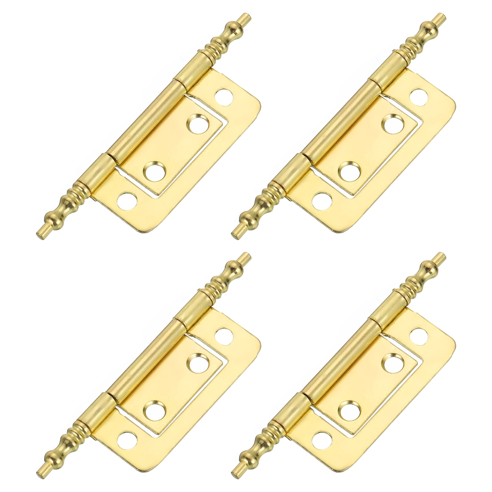 4-teiliges Set Aus Metallscharnieren (ohne Einsteckbefestigung), Scharniere Für Möbeltüren, Schranktüren, Beschläge Für Schränke Und Fenster, Gold