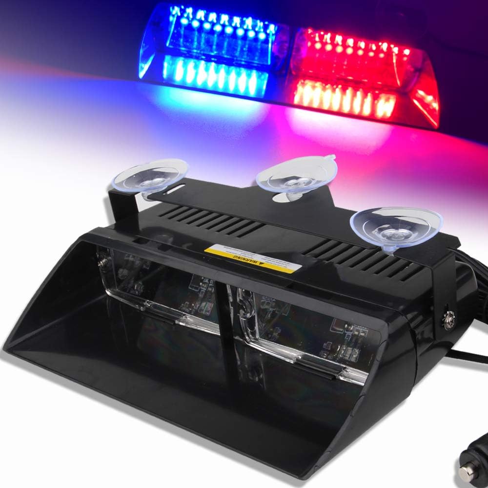 1 Stück 16 Led-notleuchten Mit Blinkenden Blinkern Und 12-v-saugnapf Für Dach, Armaturenbrett, Windschutzscheibe (rot Und Blau)