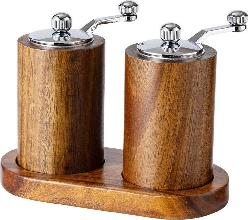 2 Vintage-pfeffermühlen Mit Handaufsatz Aus Akazienholz, Küche