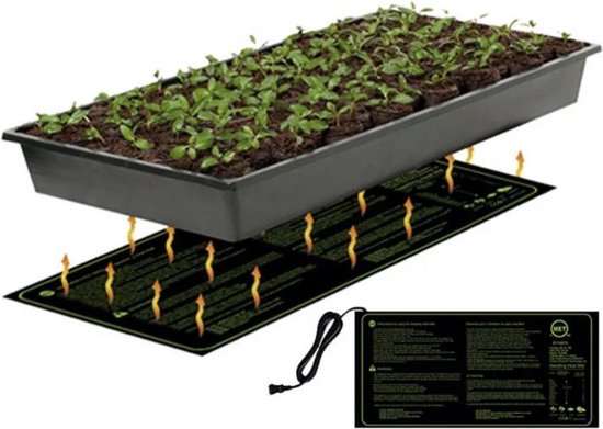 Anzuchtmatte Für Pflanzen, 100 Watt, 50 X 120 Cm, Geeignet Für Die Anzucht Von Samen Und Stecklingen, Auch Für Terrarien Geeignet, Spritzwassergeschützt, Ohne Regler