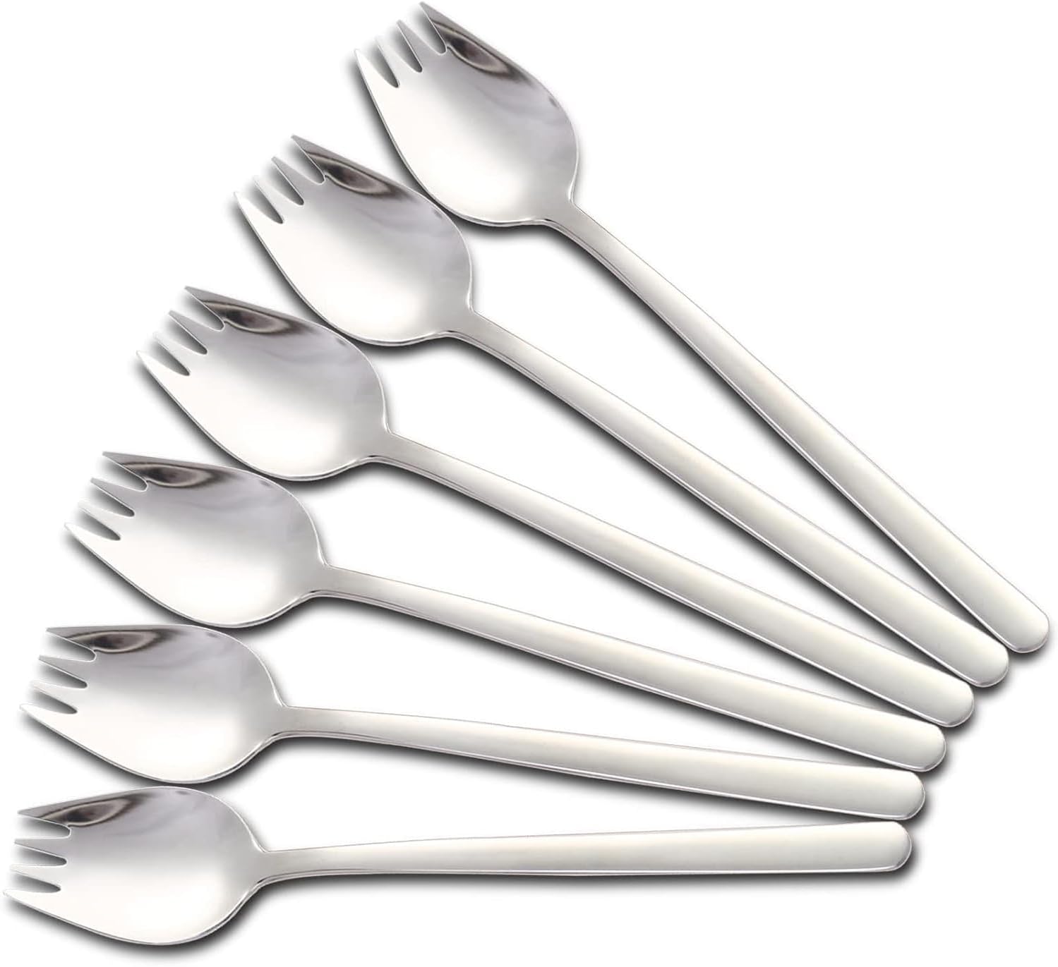 Gabeln Aus Edelstahl Sus304 Mit 20 Cm Langem Griff – Robuste Buffetgabeln – 2-in-1-löffel – Wiederverwendbare, Tragbare Nudelgabel – 20 Cm