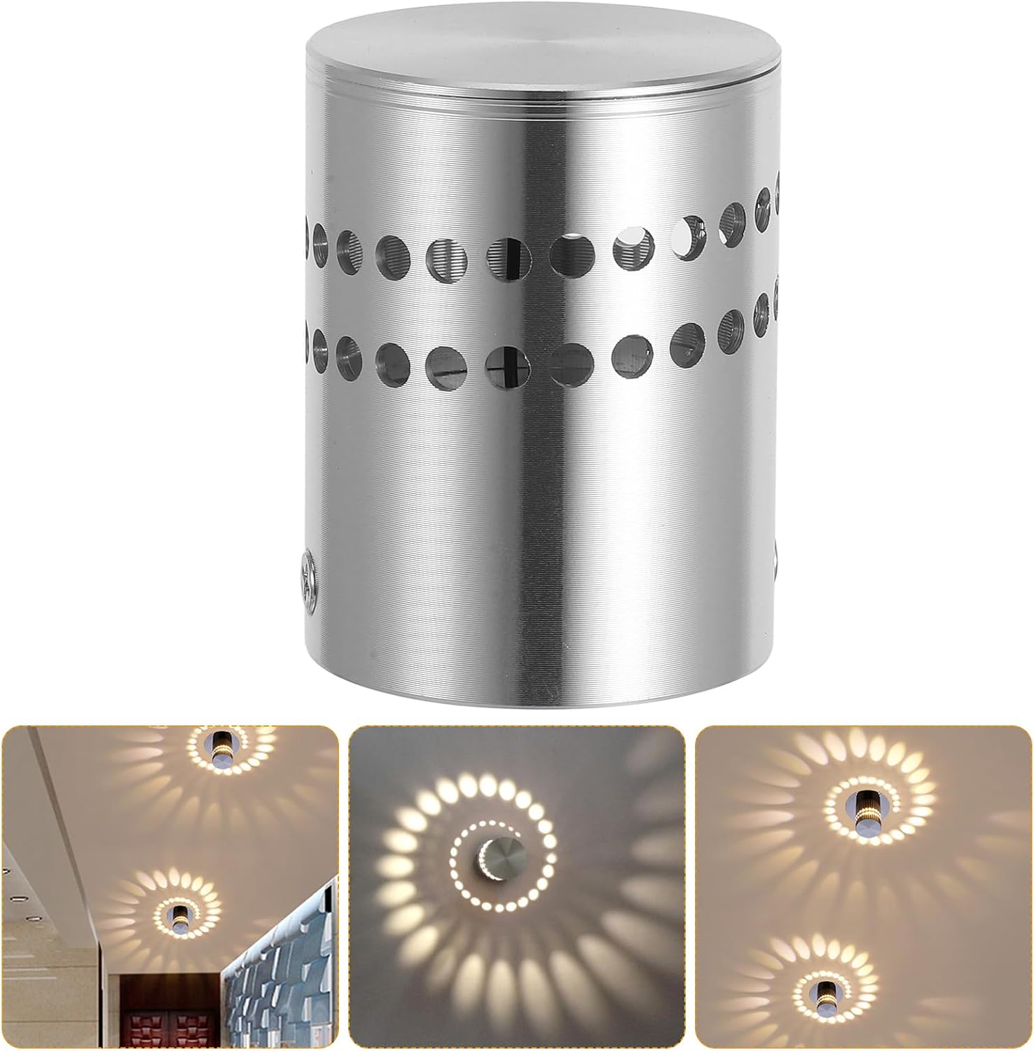 Moderne Spotbeleuchtung, 1-w-led-wandleuchte Mit Spiralform Für Den Innenbereich: Stimmungsleuchte, 3-w-led-wand- Und Deckeneinbauleuchte Aus Aluminium