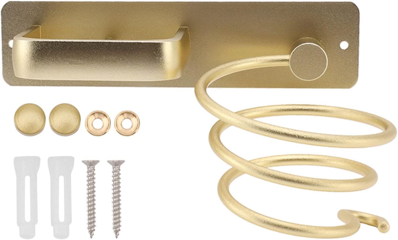 Haartrocknerhalter Aus Aluminium, Haartrocknerhalter Zum Aufhängen Im Badezimmer, Goldfarben