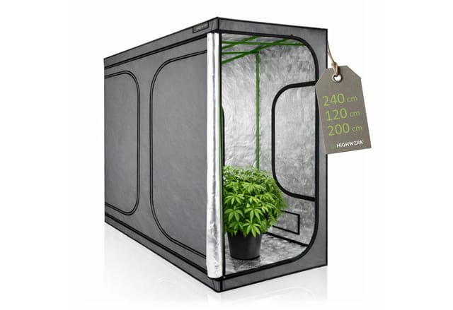 ZELSIUS Grow Tent 240 x 120 x 200 cm grau/schwarz Pflanzenzucht Indoor