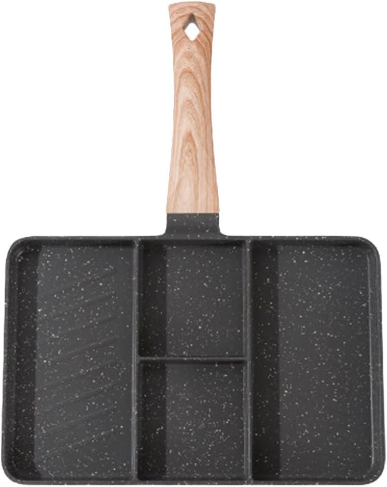11-zoll-frühstückspfanne, 4-teilig, Antihaftbeschichtet, Mit Trennwänden Und Geteilter Grillplatte – Multifunktionale Frühstückspfanne/geteilte Grillplatte/4-teilig (11 Zoll)