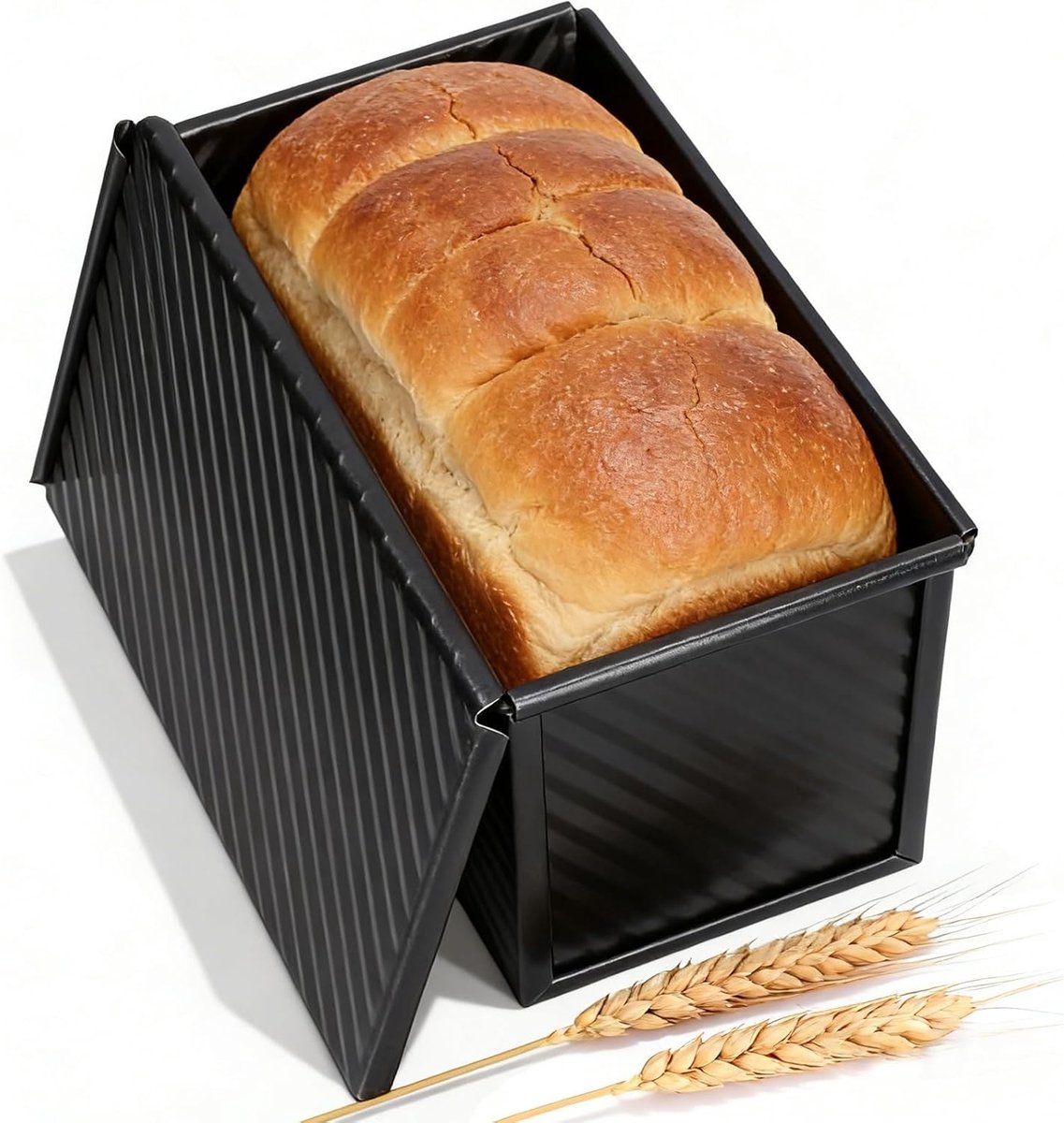 Backform – Kastenform – Brotform Mit Deckel – Fassungsvermögen: 1 Kg Teig – Schwarz