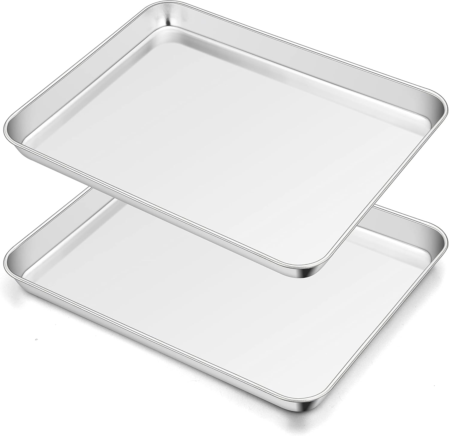 2-teiliges Toaster-backblech-set, Edelstahl-backform, 26,5 X 20,5 X 2,5 Cm, Leicht Zu Reinigen, Geeignet Für Backöfen.