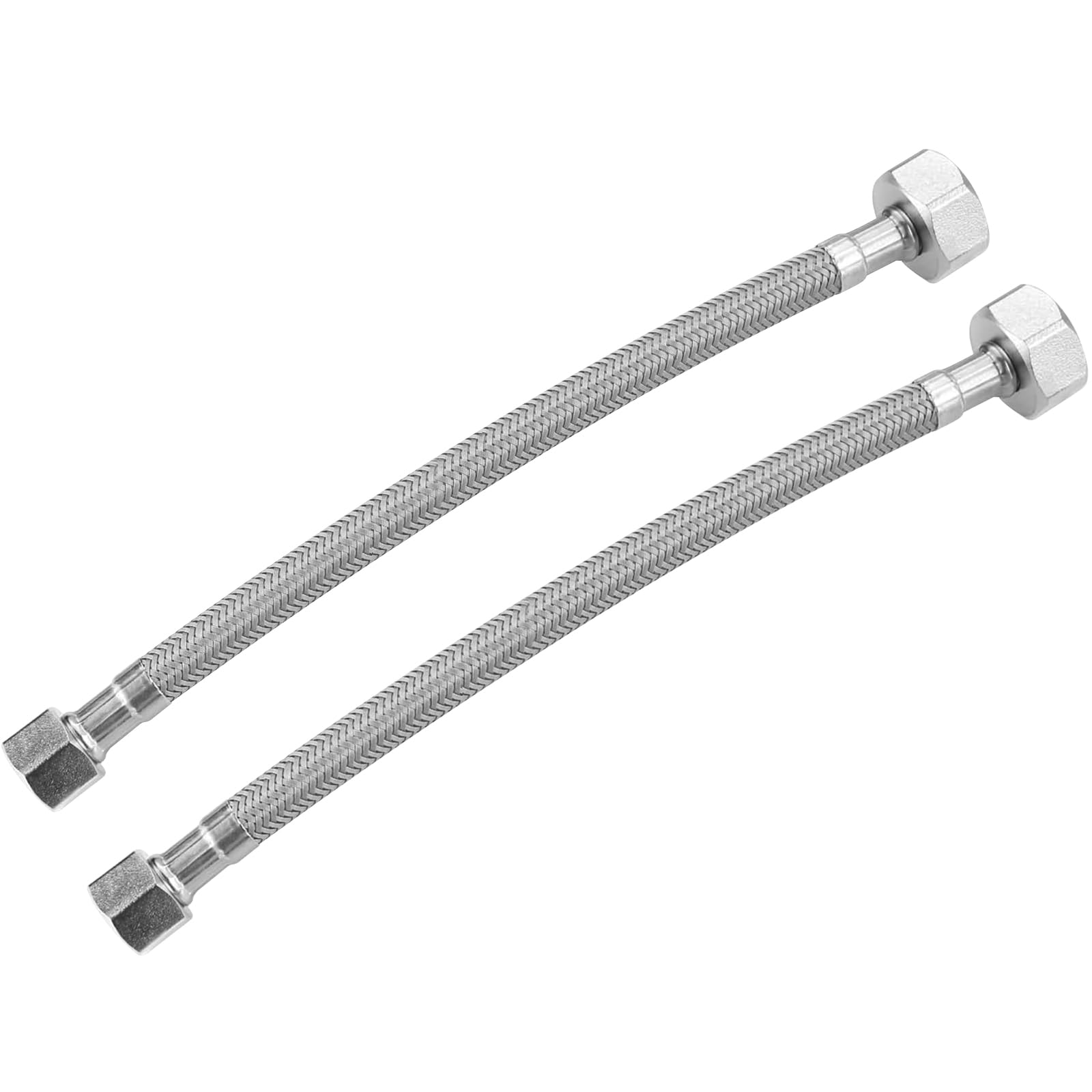 Zuleitung Für Wasserhahn, Umflochtener Edelstahl-wasserzuleitungsschlauch, Wasserhahnschlauch, Wasserhahnschlauchverbinder X 2, 3-punkt-anschluss Nach Europäischer Norm (innen Und Außen)