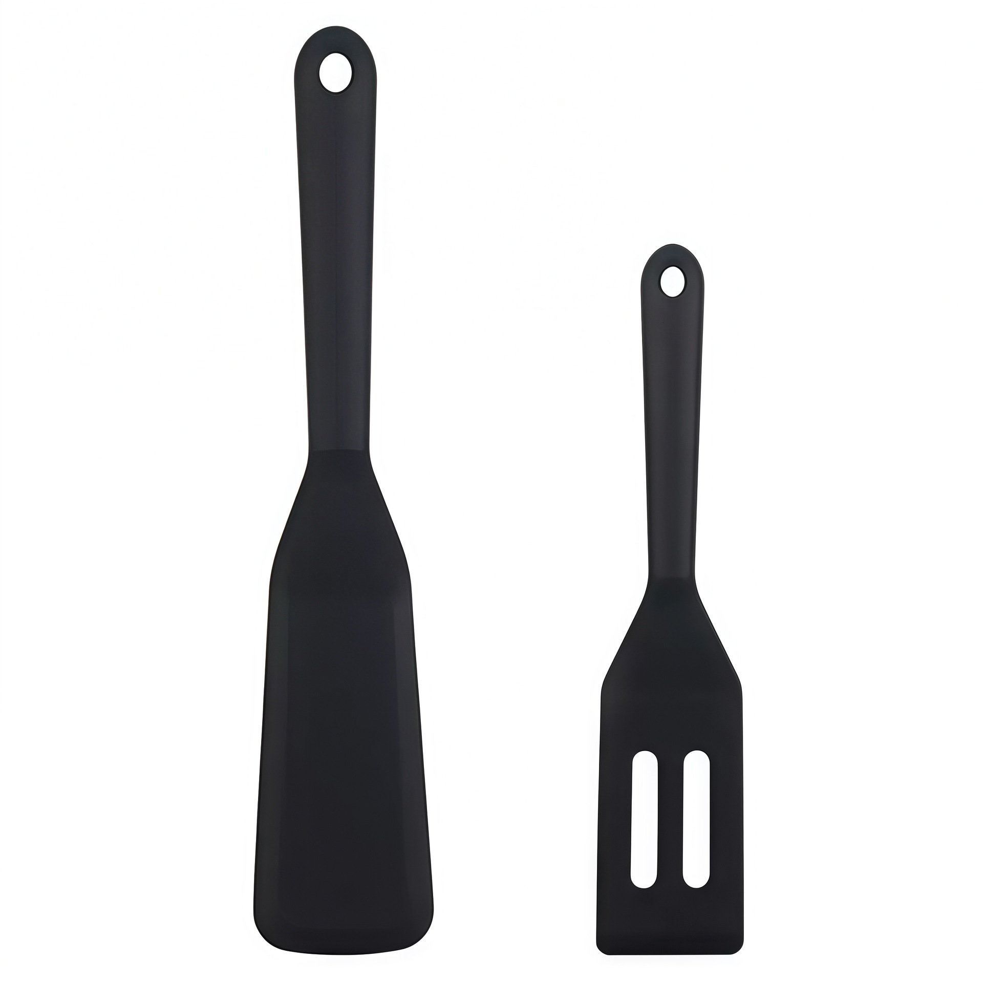 Lange Silikonlöffel Mit Griff (25,4 Cm + 20,5 Cm) – Hitzebeständig – Mit Anti-flecken-beschichtung – Ideal Für Fisch, Pfannkuchen Und Eier