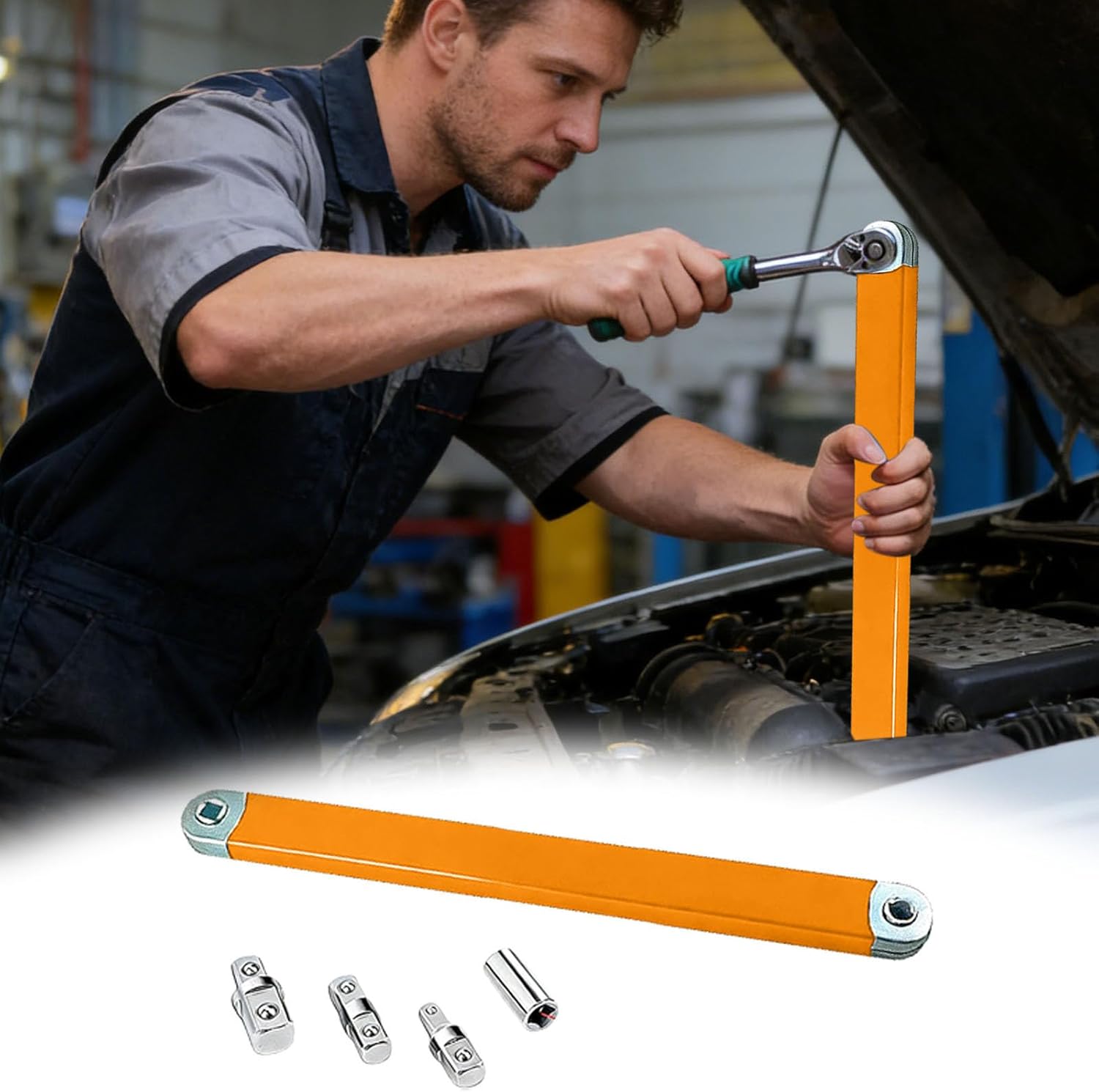 15-zoll-ratschenverlängerungs-set Mit Orangefarbenem Versatz Und Kurzem Schaft – Autoreparaturwerkzeug