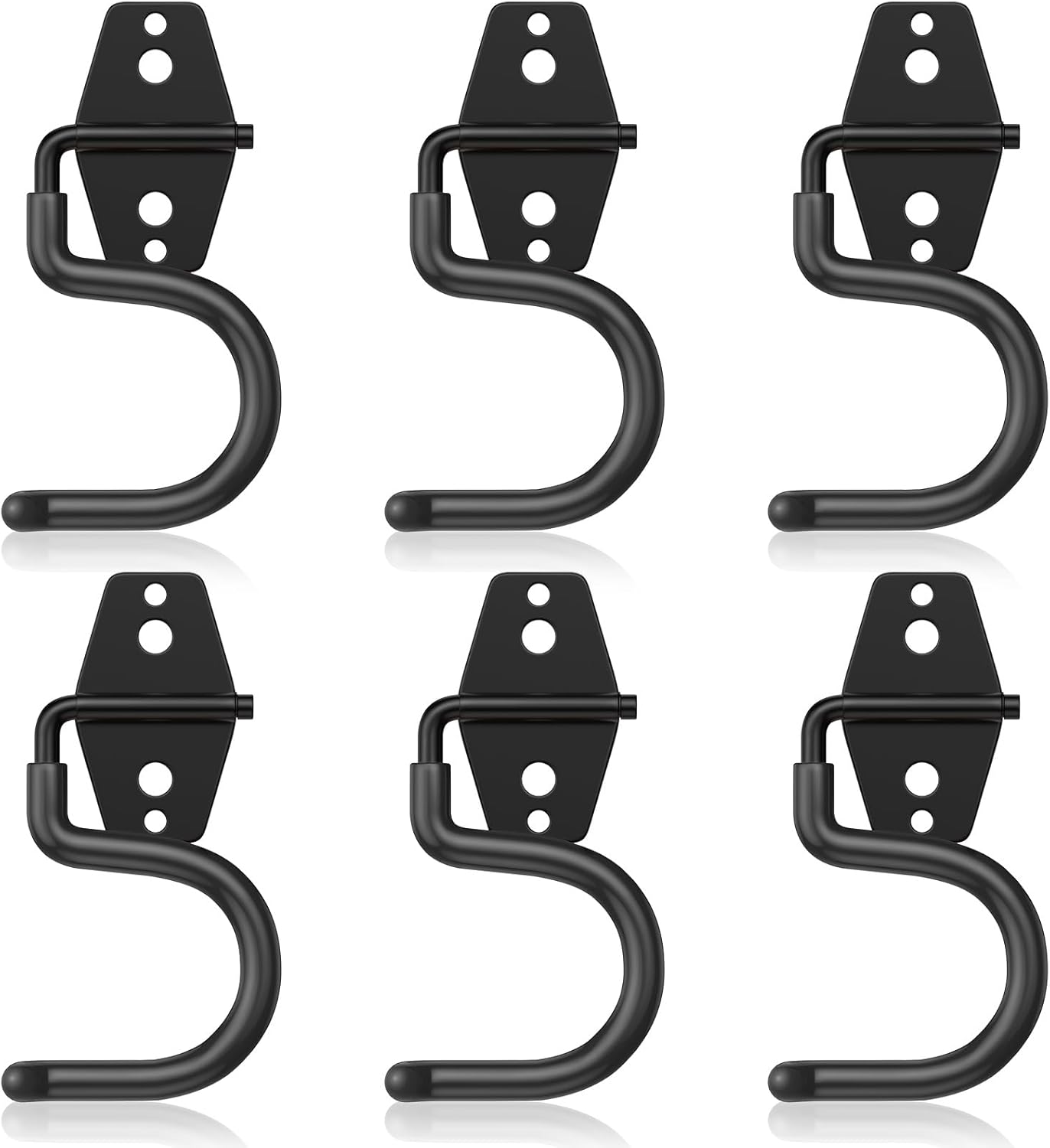 Schwerlast-wandhaken Für Lagerhallen, Aufbewahrung, Garagenhaken Aus Metall, Gebohrte, Tragfähige Eisenhaken, Fahrradwandhaken, 6 Stück – Schwarz
