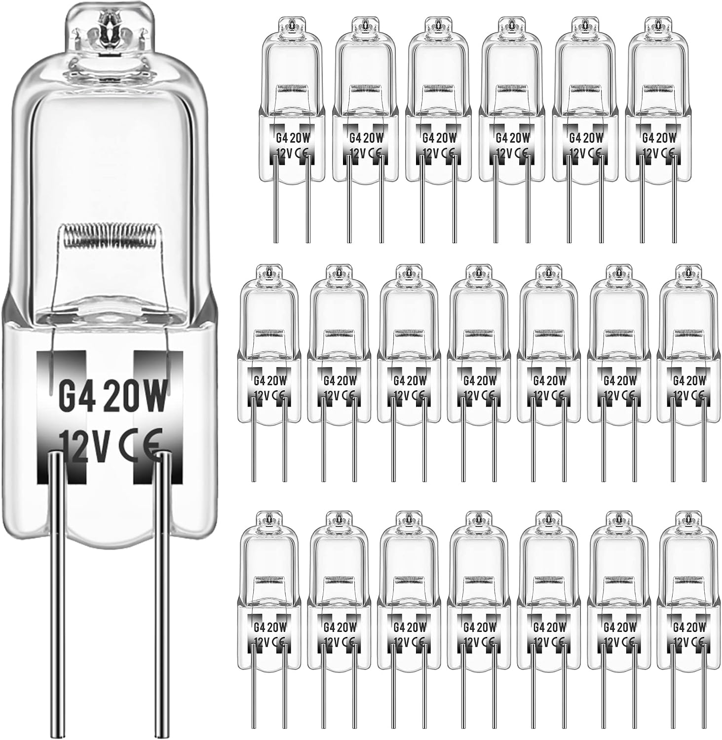 20er-packung G4-halogenlampen, 2-polige Halogenlampen 2-polig, 12 V, 20 W