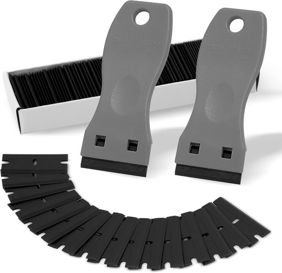 2er-pack Kunststoffschaber & 100 Kunststoffklingen Zum Entfernen Von Fenstern Und Aufklebern
