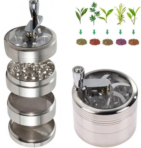 Gewürzmühle Mit Griff, Küchenmühle, Pfeffermühle, Salzmühle, Mühle Für Getrocknete Kräuter, Tragbare Metallmühle, Kaffeemühle, Silber