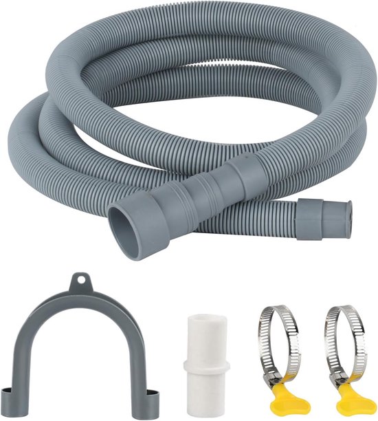 Universelle Ablaufschlauchverlängerung – 1 M X 30 Mm – Geeignet Für Waschmaschinen Und Geschirrspüler – Inklusive Schlauchkupplung Und Montagesatz – Grau