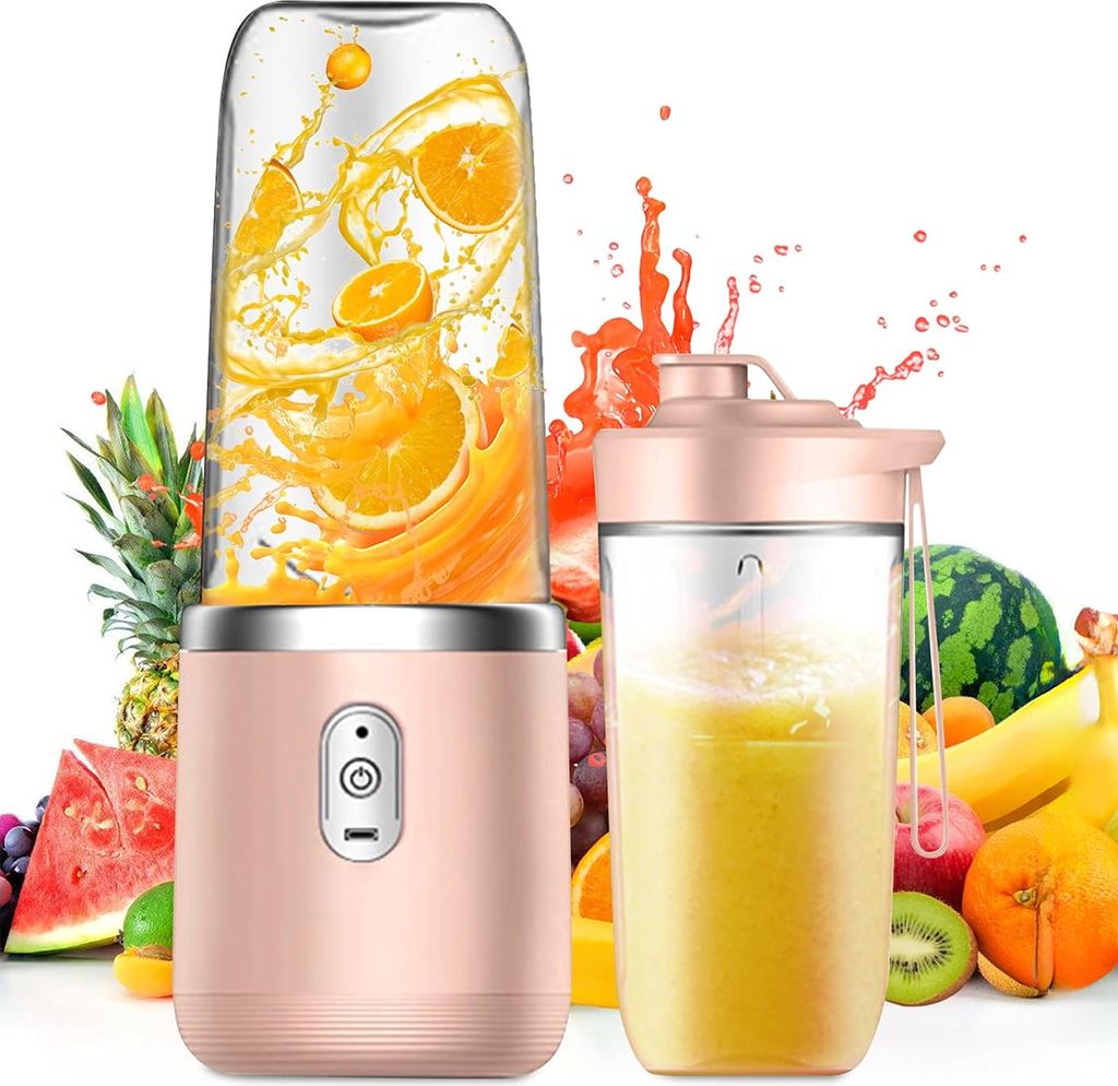 Tragbarer Standmixer/mixer/shakemaker, 400 Ml Elektrischer Mixer, Usb-aufladbar – Pink