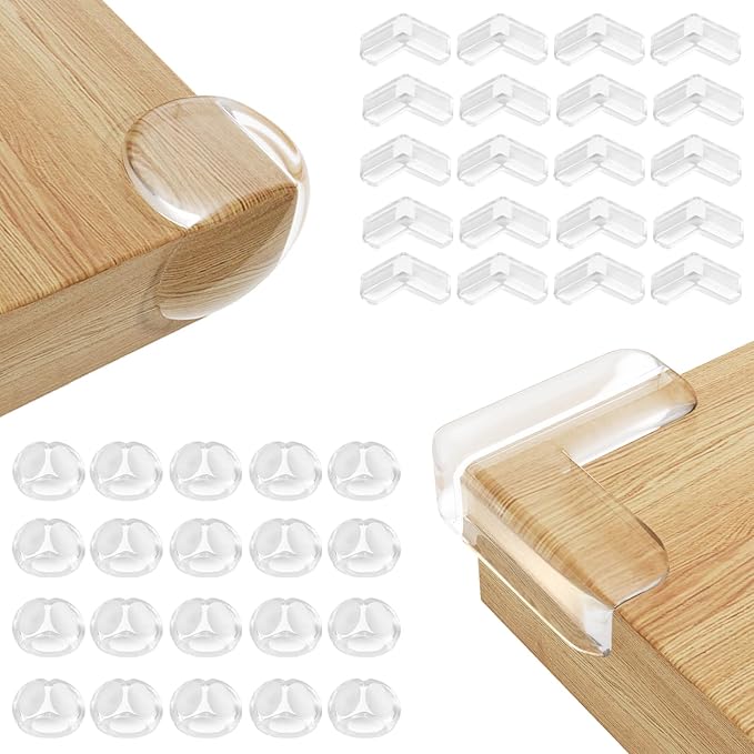 40er-packung Eckenschoner Für Babymöbel, 2 Formen Von Babybauch- Und Kantenschonern, Transparente Tischeckenschoner