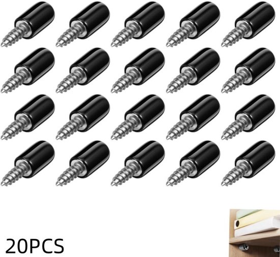 20er-packung Regalstützstifte (25 X 7,5 Mm) Mit Schrauben Und Antirutschpads