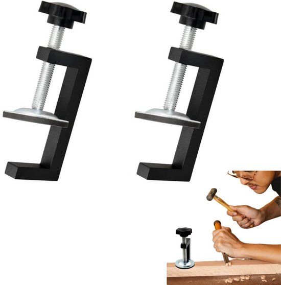 2-teiliges Set Verstellbarer G-klemmen Für Die Holzbearbeitung, 10–57 Mm, Schwarz