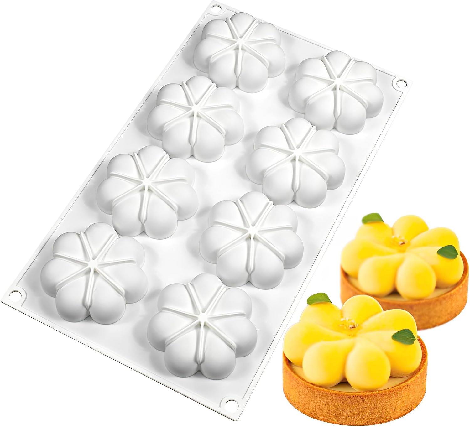 Silikon-kuchenform In Blütenform, Runde Mousse-silikonform, Kuchenbackform, Diy-form, Eiswürfelkuchen, Schokoladenkuchen, Schokoladengebäck.