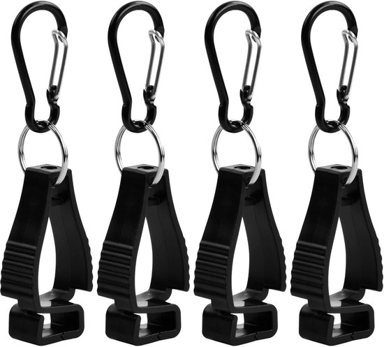 4er-pack Schwarze Planen- Und Arbeitshandschuh-halter Mit Aufhängevorrichtungen