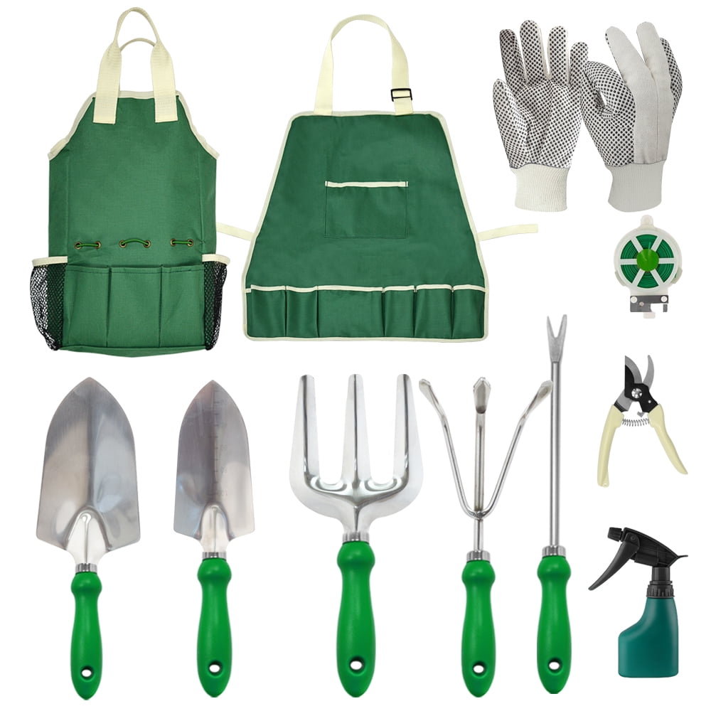Gartenwerkzeug-set – 11-teiliges Gartenhandwerkzeug-set, Inklusive Verstellbarer Tragetasche Und Schürze, Gartenwerkzeuge Für Frauen.