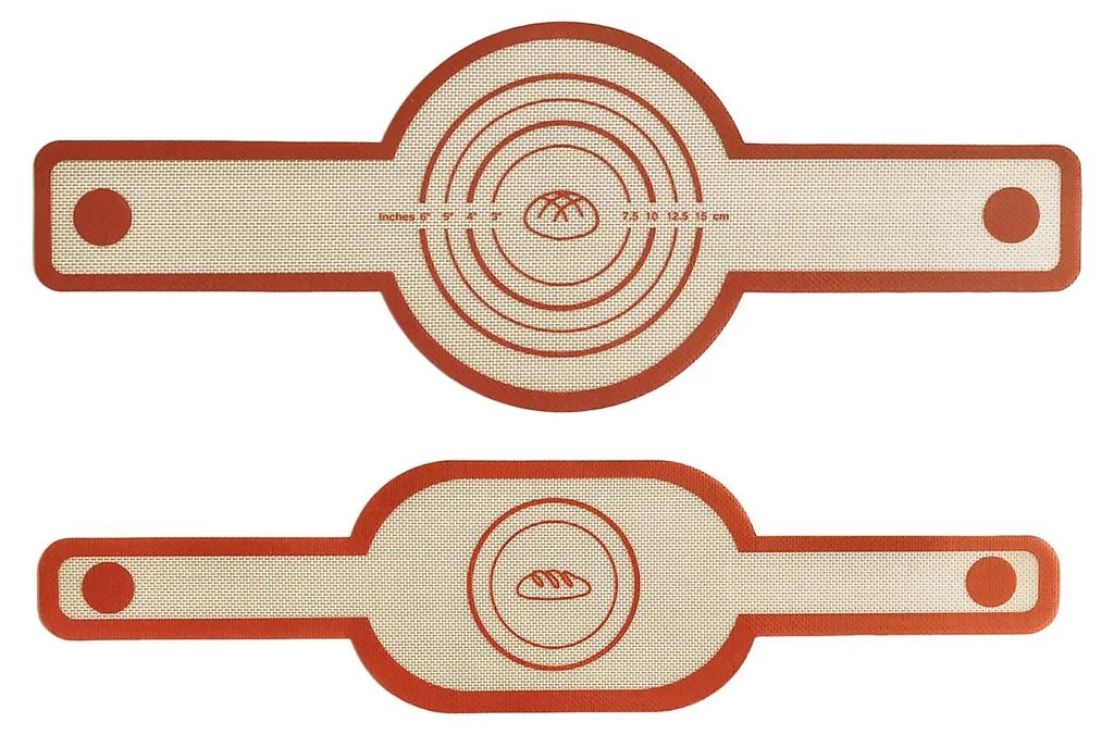 Zweiteiliges Silikon-brotbackmatten-set, Rund Und Oval, Antihaftbeschichtet, Ofenfest, Wiederverwendbar, Leicht Zu Reinigen, Hitzebeständig, Langer Griff, Küchenutensil.