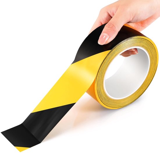 5 Cm X 33 M Schwarz-gelbes Gefahrenwarnband Für Baustellenböden Und Rohrleitungen