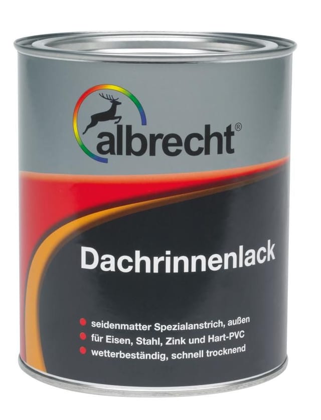 Albrecht - Dachrinnenlack 750 ml kupfer seidenmatt Speziallack Rinnenfarbe Außen