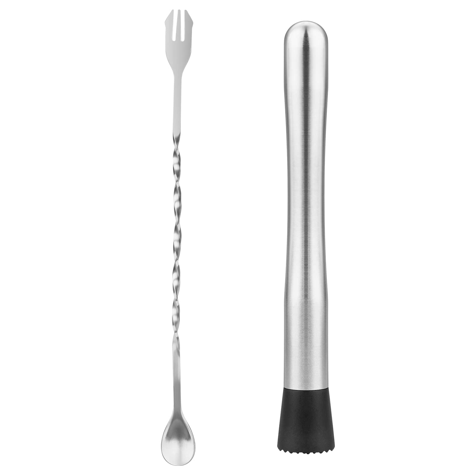 Cocktailstößel, 25 Cm Langer Stößel Und Cocktailrührlöffel Mit Langem Griff, Stößel Aus Edelstahl, Barzubehör Für Mojitos Und Fruchtgetränke