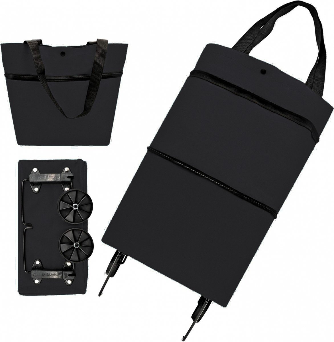 Faltbarer Einkaufswagen 3-in-1 – Einkaufswagen, Schultertasche, Einkaufstasche Mit Rollen – Extra Groß Und Robust – Leicht – Faltbar
