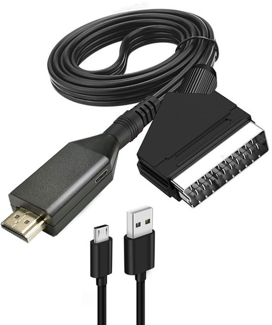 Scart-zu-hdmi-videokonverter-adapterbox (full Hd 1080p) – Schwarz