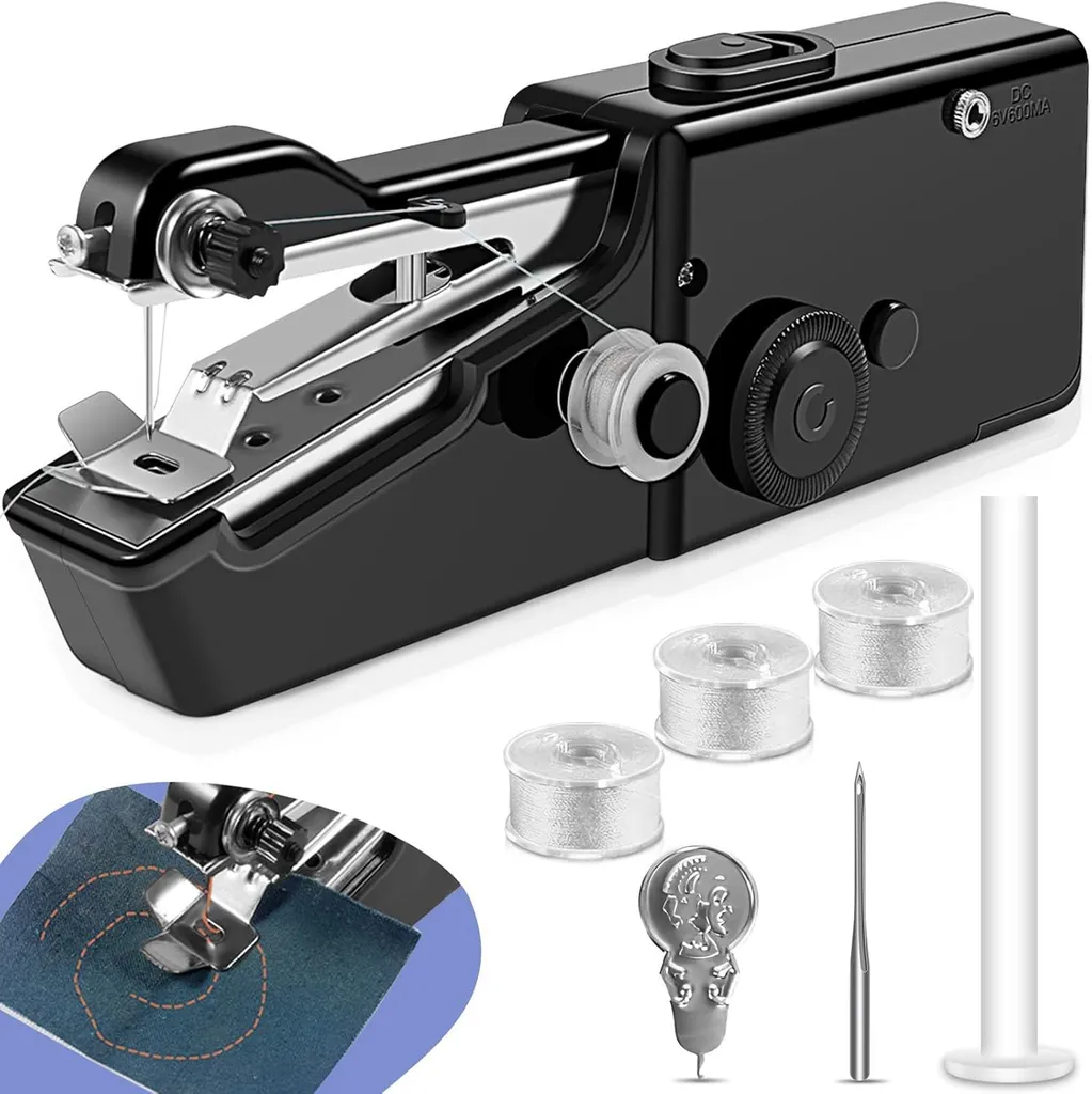 Nähmaschine, Tragbare Handnähmaschine Mit Nähzubehör, Mini-nähmaschine (geeignet Für Anfänger), Manuelle Nähmaschine, Schwarz.