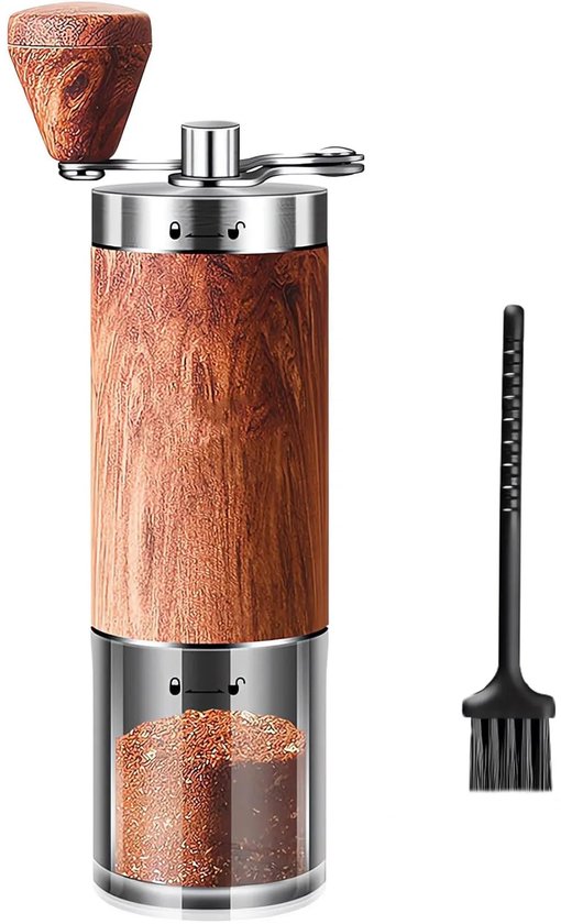 Manuelle Kaffeemühle – Edelstahl – Keramikkegel – Klappgriff – Tragbar – Vintage-kaffeemühle