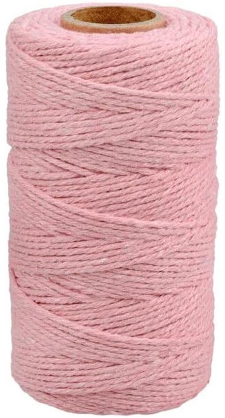 Rosa Baumwollseil - 100 M Geschenkverpackungsseil - 2 Mm Dekoseil Für Valentinstag - Handgefertigtes Seil Zum Selbermachen Von Geschenken Und Für Kreative Bastelarbeiten.