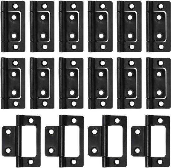 16er-packung Kleine Flache Türscharniere - Faltbare, Um 360° Drehbare Scharniere, Geeignet Für Holztüren, Fenster Und Schränke - 77 X 35 Mm (schwarz)