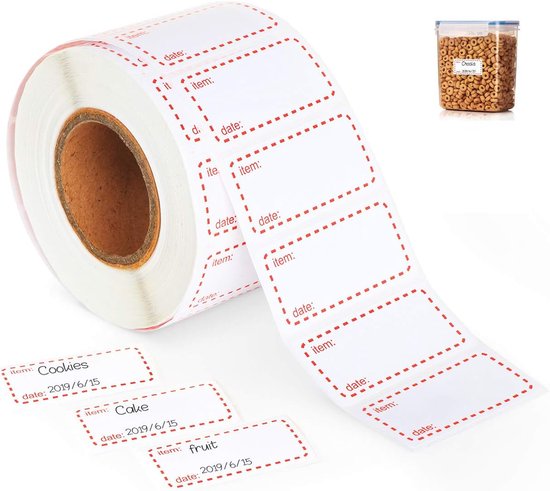 1000 Blatt Beschreibbare Etikettenrolle (1 X 2 Zoll) Für Gefrierschrank Und Verfallsdatum