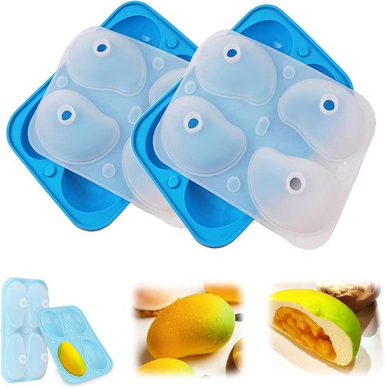 Silikonform In Mangoform: 2-teilige 3d-back-/dessertform In Fruchtform Mit 8 Mulden, Hervorragend Geeignet Für Kuchen, Süßigkeiten, Snacks/gebäck (2 Mangoformen)