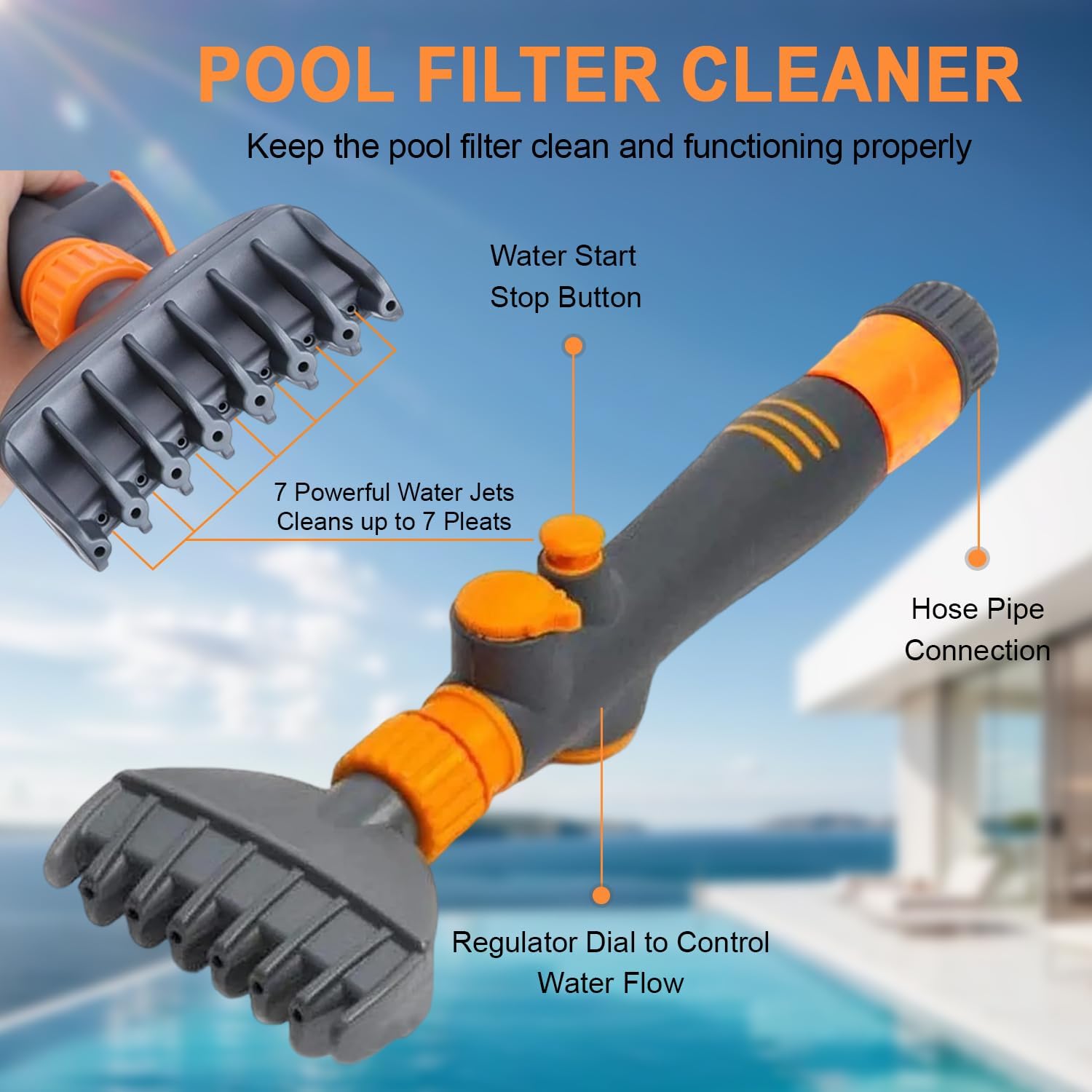 Pool- Und Spa-filtersauger, Poolfilterbürste, Filterreinigungswerkzeug, Kompatibel Mit Den Meisten Standard-poolfiltern.