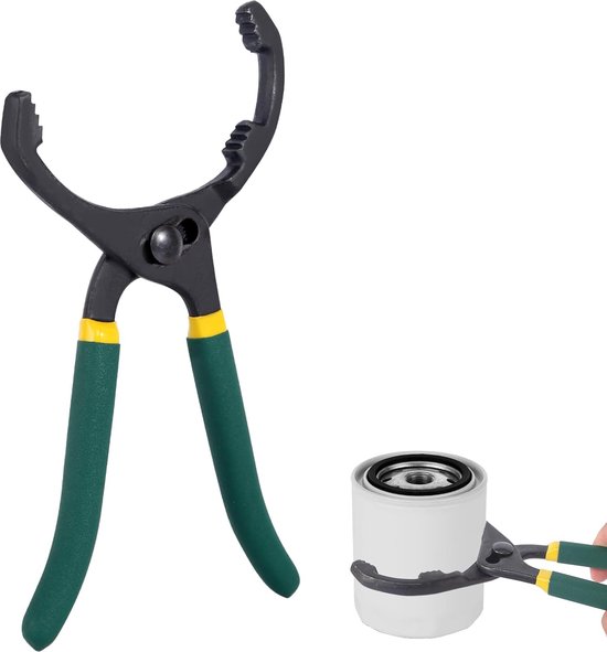 Ölfilterzange (10 Zoll), Ölfilterschlüssel, Gummigriff, Selbstklemmend, Verstellbarer Bereich 55 Mm Bis 130 Mm, Schnelle Und Sichere Filterentfernung