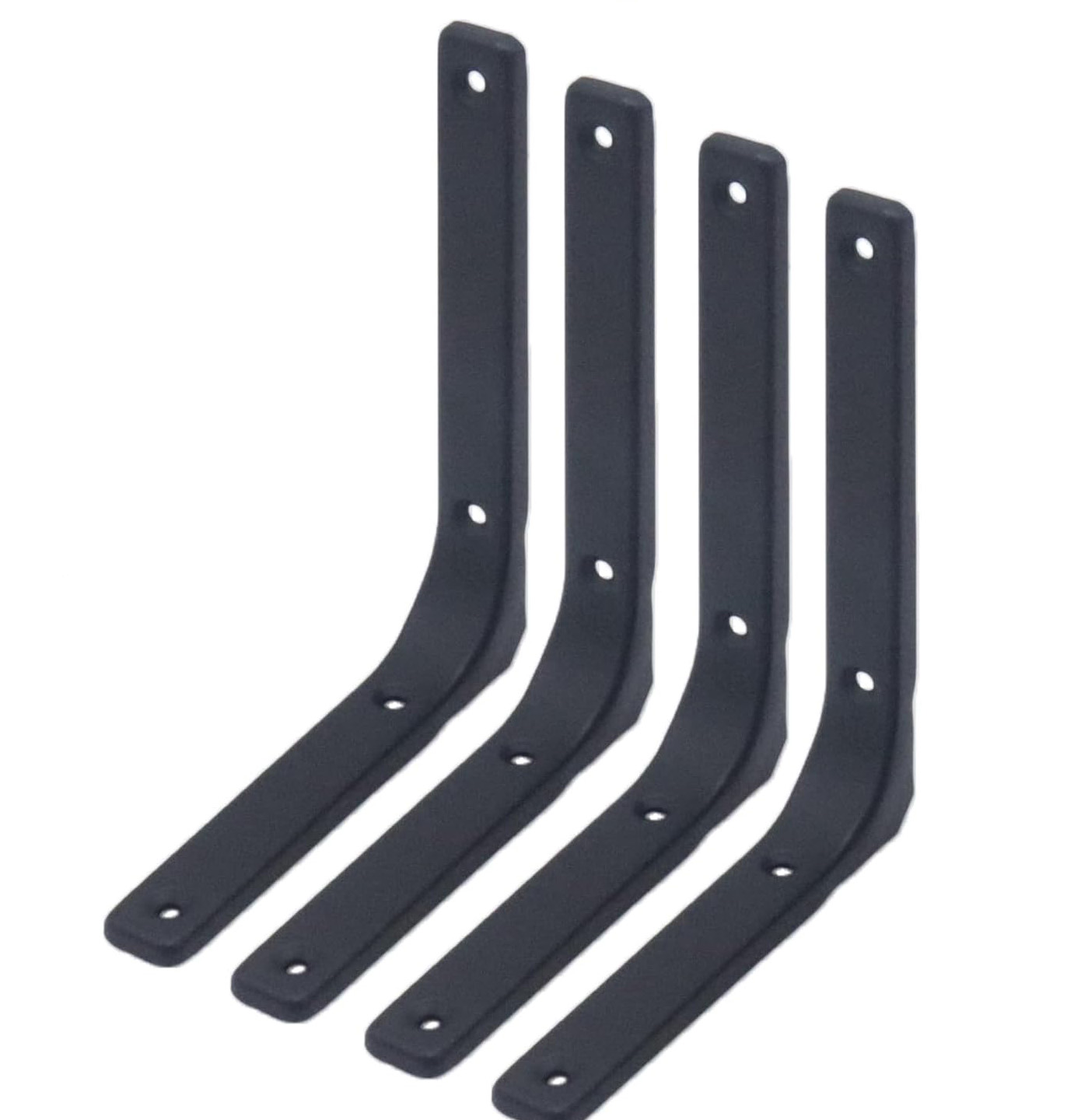 4-teiliges Set Robuster, Wandmontierter L-winkel (6x5 Zoll, Schwarz, Inklusive Schrauben) Für Holzregale Und -schränke