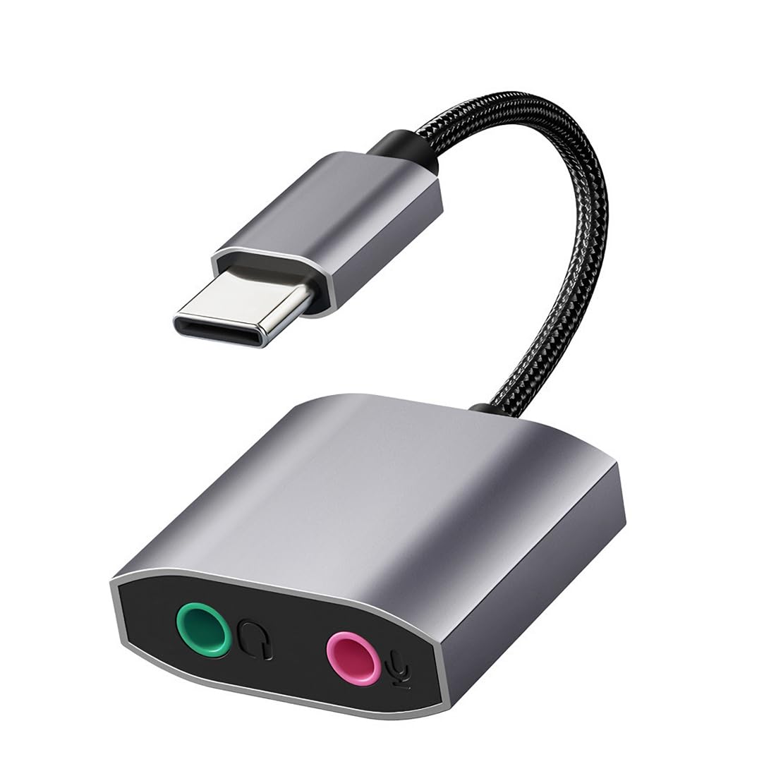 Externer Usb-c-auf-3,5-mm-audio-interface-adapter – 24-bit/96-khz-hifi-soundkarte – Pc, Ps5, Xbox