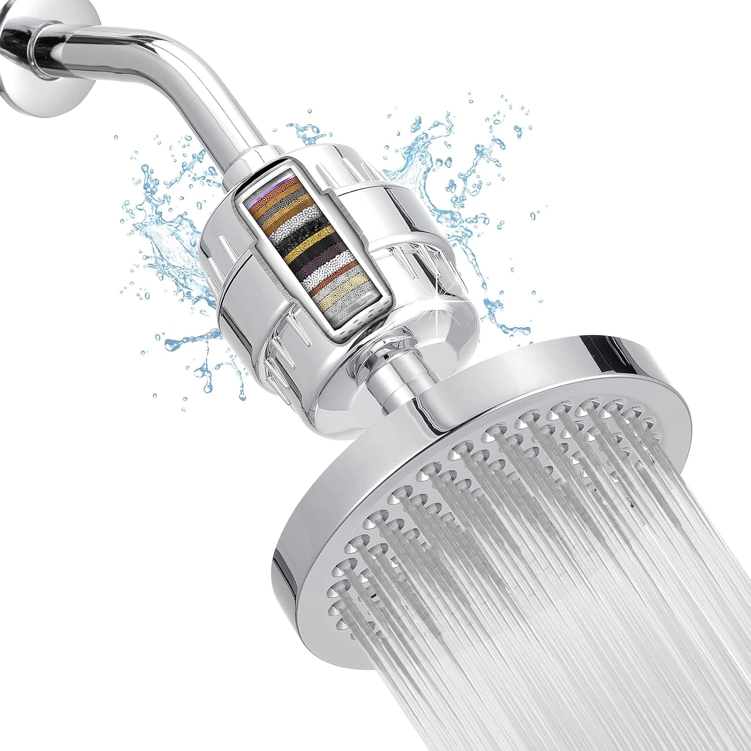 Hochdruck-duschkopf-set Mit Filter – 6 Zoll (ca. 15,2 Cm) Regenfilter – Für Hartes Wasser – Universeller Runder Duschkopf – 20