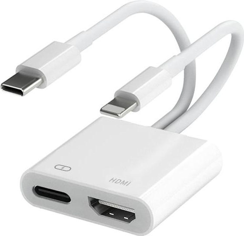 Dual Lightning- Und Usb-c-zu-hdmi-digital-audio-/video-adapterkabel (1080p) Für Iphone Und Ipad