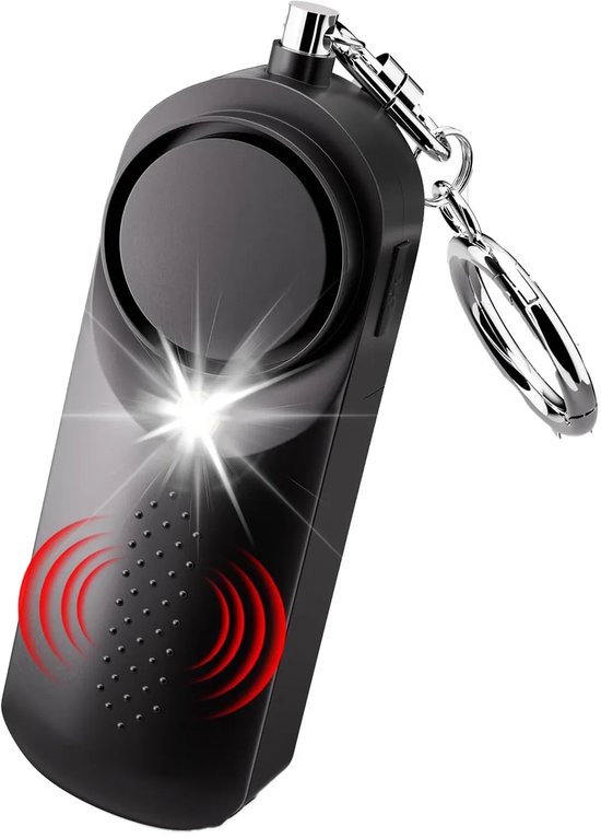 Persönlicher Alarm, 130 Dezibel, Mit Blinklicht, Schlüsselanhänger Zur Selbstverteidigung, Für Frauen, Seniorinnen Und Studentinnen, Schwarz