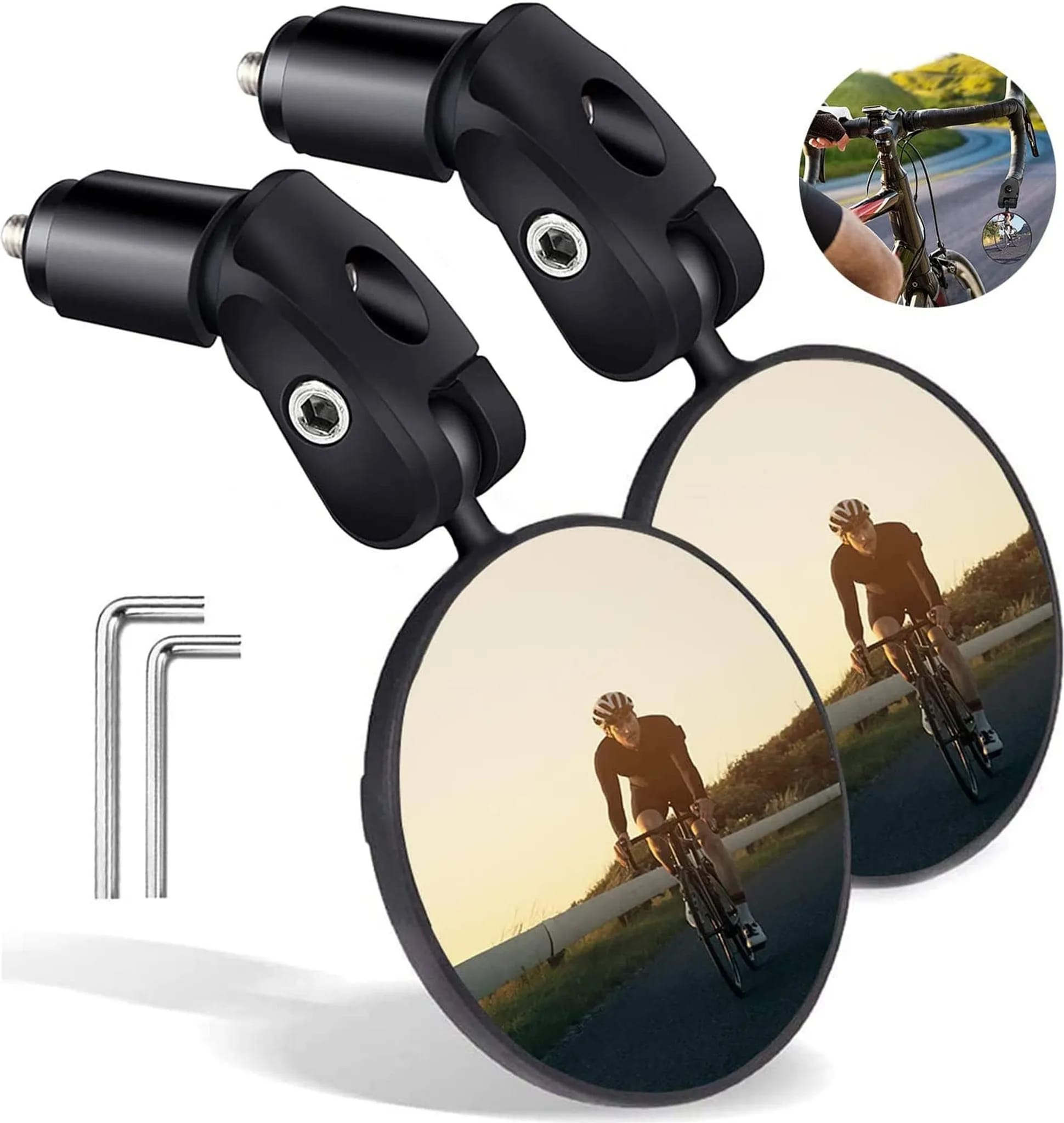 2er-packung 360° Verstellbare Weitwinkel-fahrradlenker-rückspiegel